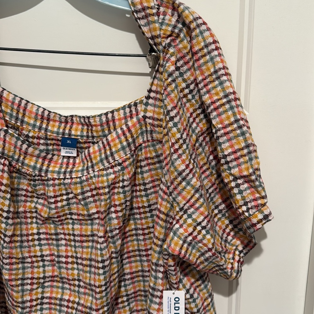 NWT XL Old Navy Colorful Checkered Dress - Picture 3 of 5